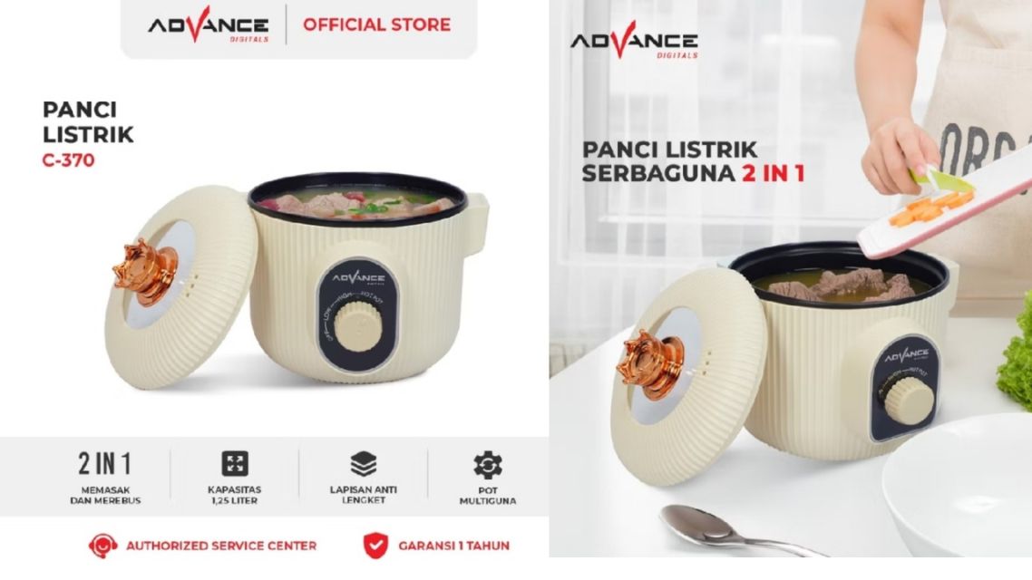 12 Panci Listrik Serbaguna Low Watt Terbaik, Hemat, Multifungsi & Cocok untuk Anak Kos 22 Panci Listrik Serbaguna (8)