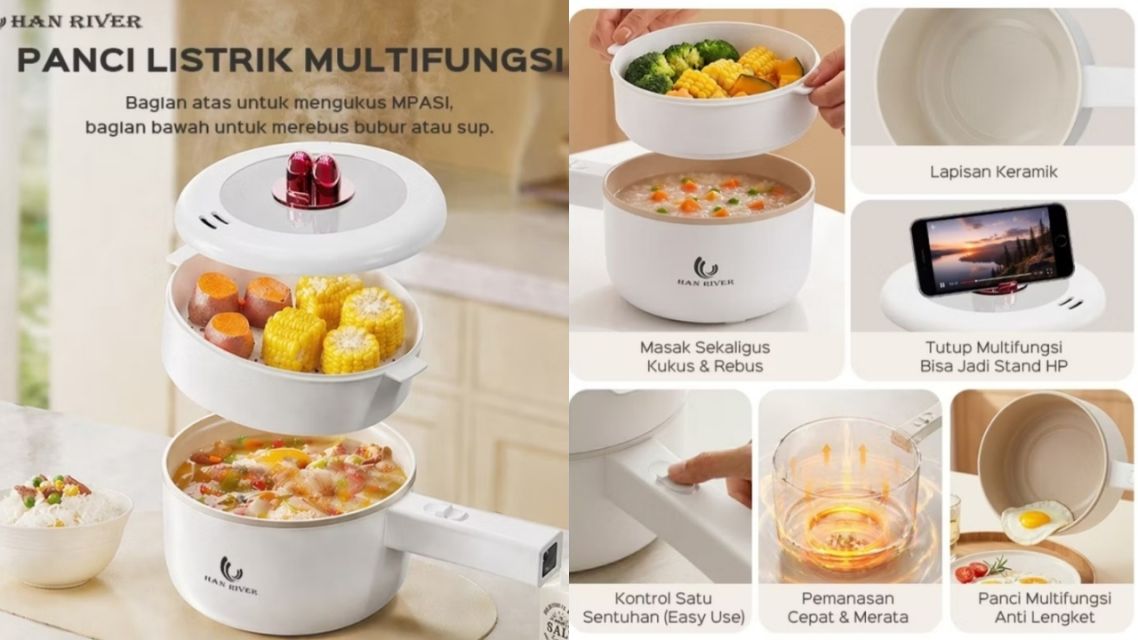 12 Panci Listrik Serbaguna Low Watt Terbaik, Hemat, Multifungsi & Cocok untuk Anak Kos 23 panci listrik sebaguna low watt (10)