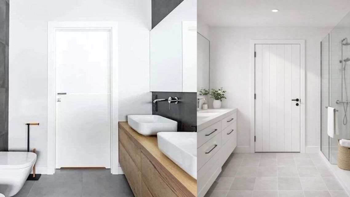 12 Model Pintu Kamar Mandi Modern yang Bikin Rumah Makin Estetik 22 Model pintu kamar mandi jam (9)