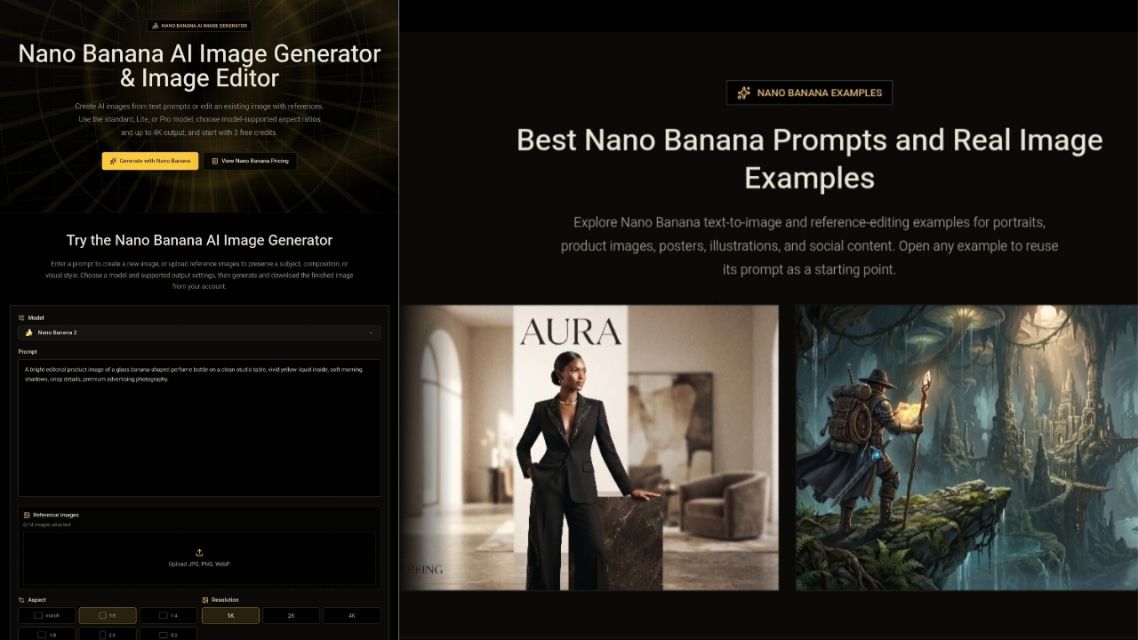 10 Best AI Image Generator Platforms in 2026: Features, Pricing & Comparison 16 Nano Banana AI image generator interface and image examples