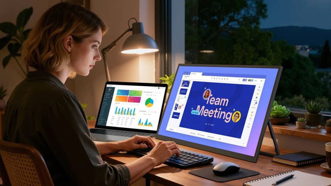 Best Portable Monitors for Students and Remote Workers: Building a Flexible Digital Lifestyle 22 Remote professional using one of the best portable monitors in a flexible workspace