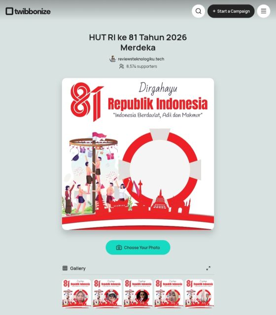 15 Link Twibbon HUT RI 17 Agustus 2026 Siap Pakai dan Cara Menggunakannya! 7 Contoh twibbon HUT RI 17 Agustus 2026