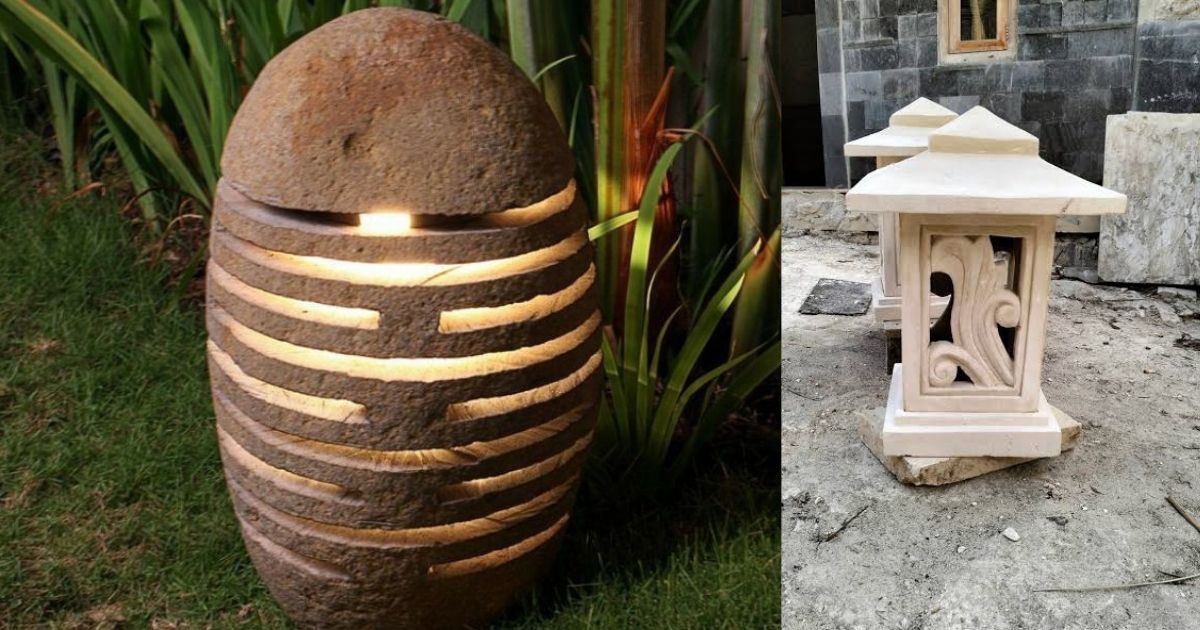 9 Model Lampu Taman Minimalis yang Bikin Suasana Halaman Makin Estetik 15 hipwee-Lampu Bentuk Batu Alam