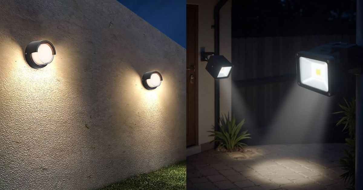 9 Model Lampu Taman Minimalis yang Bikin Suasana Halaman Makin Estetik 18 hipwee-Lampu Sorot LED Dinding (Floodlight Outdoor)