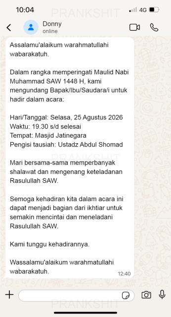 7 Undangan Maulid Nabi Muhammad SAW yang Sopan 12 contoh undangan maulid nabi muhammad via wa