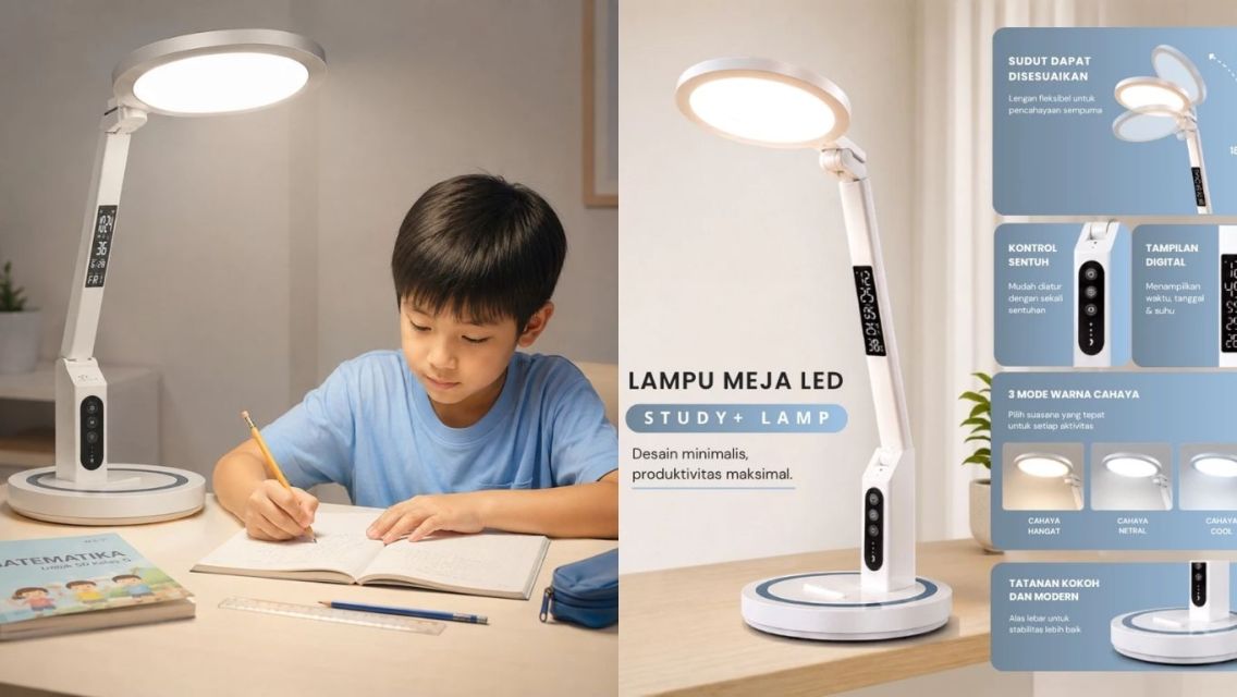 10 Lampu Meja Belajar Estetik Ini Bisa Memperindah Kamarmu, Cocok Buat Ngonten! 12