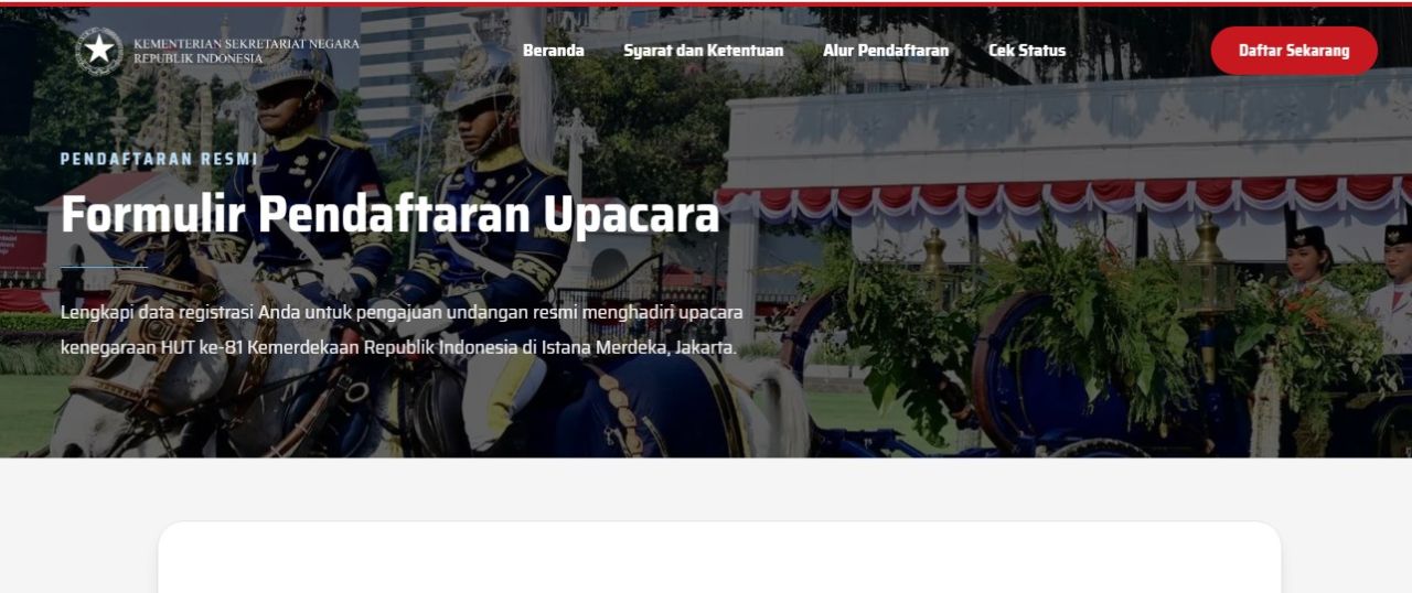 War Tiket HUT RI ke-81 Sudah Mulai, Apa Saja Syaratnya? 7 link pendaftaran upacara hut ri di istana negara