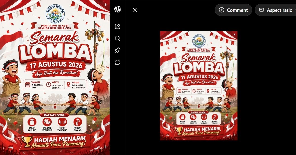 Cara Membuat Poster 17 Agustus Pakai AI Gratis dan Prompt Lengkap 8 hipwee-poster 17 Agustus pakai AI