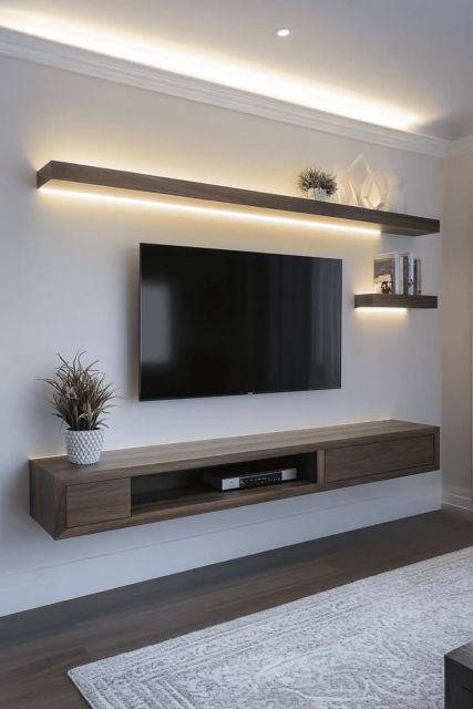 rak tv floating minimalis