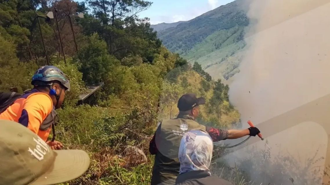 Mau Liburan ke Bromo? Cek Dulu Jalur yang Ditutup Akibat Kebakaran Hutan 9 Tim gabungan masih fokus memadamkan api
