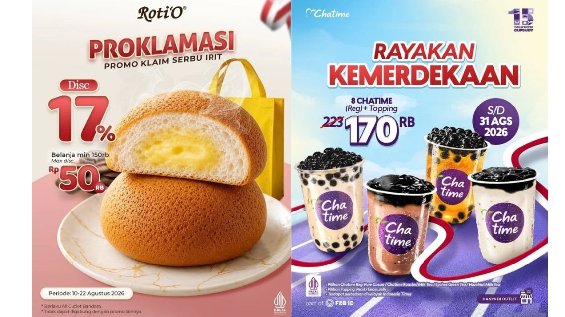 Daftar Promo Kemerdekaan 2026, Banyak Diskon Menarik Sambut 17 Agustus! 12 Promo kemerdekaan 2026 minuman & cemilan