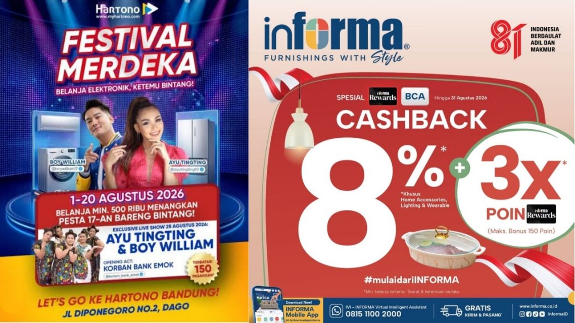 Daftar Promo Kemerdekaan 2026, Banyak Diskon Menarik Sambut 17 Agustus! 16 Promo kemerdekaan 2026 untuk elektronik dan hiburan