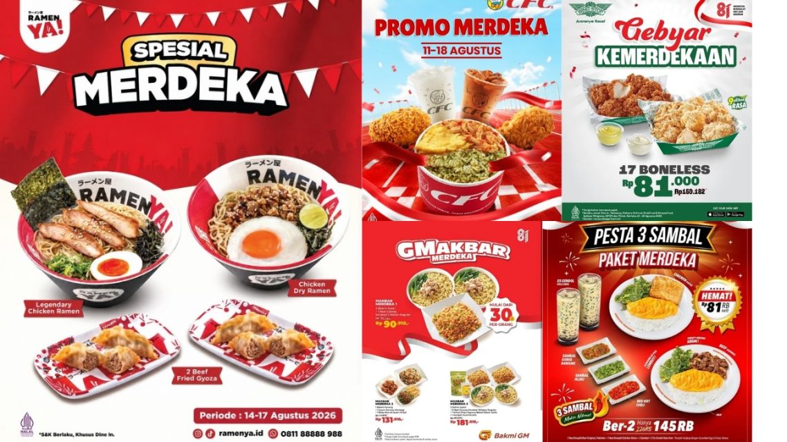 Daftar Promo Kemerdekaan 2026, Banyak Diskon Menarik Sambut 17 Agustus! 11 Promo kemrdekaan 2026 makanan lainnya