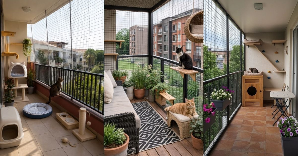 Super Cantik, 7 Ide Cat Room Design di Ruangan Sempit yang Nyaman 11 hipwee-Cat Room Semi Outdoor di Balkon Rumah