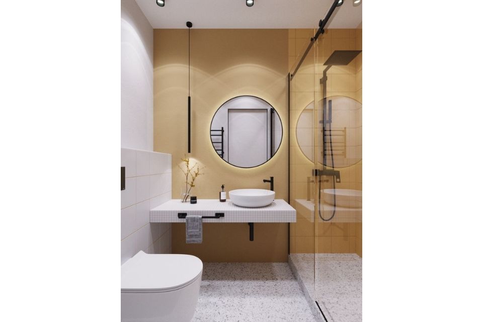8 Inspirasi Kamar Mandi Warna Pastel yang Lagi Hits, Cocok Buat Gen Z! 12 hipwee-Tampil kekinian dengan butter yellow