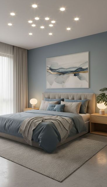 10 Warna Cat Kamar Tidur yang Menenangkan dan Bikin Betah 11 blue gray bedroom