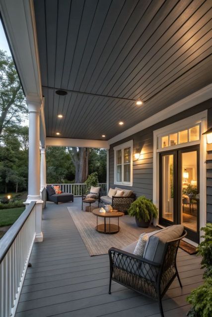 10 Rekomendasi Warna Cat Teras Rumah yang Elegan 18 charcoal porch