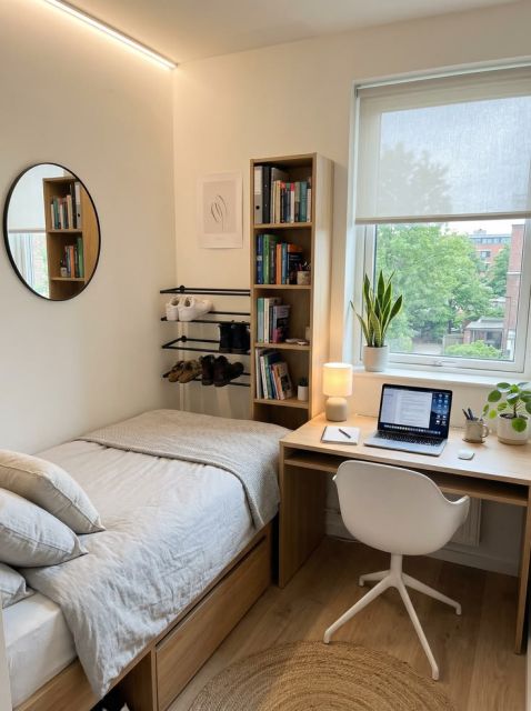 10 Inspirasi Interior Kamar Kost Minimalis yang Nyaman 16 kamar kos dengan sudut compact