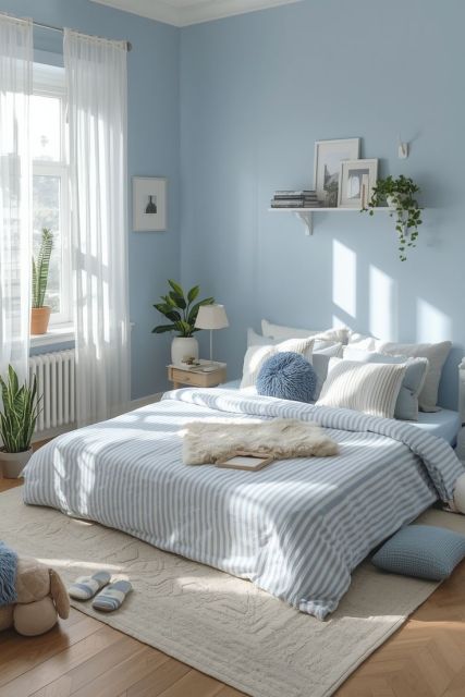 10 Warna Cat Kamar Tidur yang Menenangkan dan Bikin Betah 8 light blue bedroom