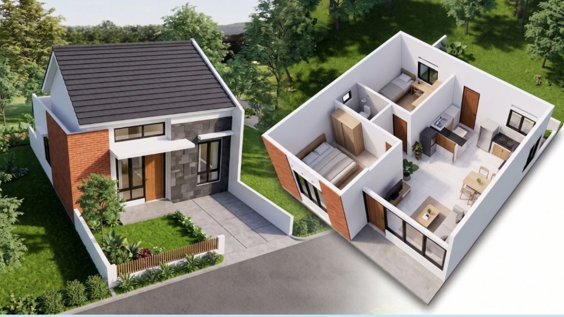 Desain Interior Rumah Tipe 36 Biar Nggak Kelihatan Sempit: Dari Layout Sampai Pilihan Warna 8 Ilustrasi denah dan layout rumah tipe 36
