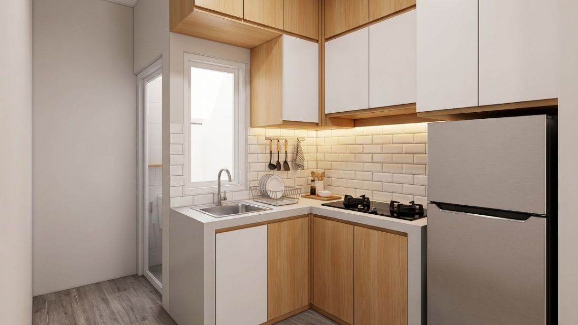 Desain Interior Rumah Tipe 36 Biar Nggak Kelihatan Sempit: Dari Layout Sampai Pilihan Warna 14 Desain dapur bentuk letter L untuk ruangan sempit