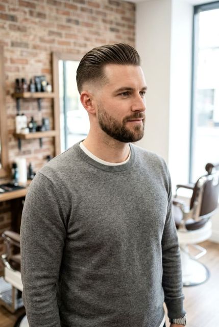 11 Model Rambut Pria untuk Wisuda yang Stylish, Rapi, dan Bikin Pangling! 18 Pria dengan slicked back taper fade, rambut atas disisir ke belakang