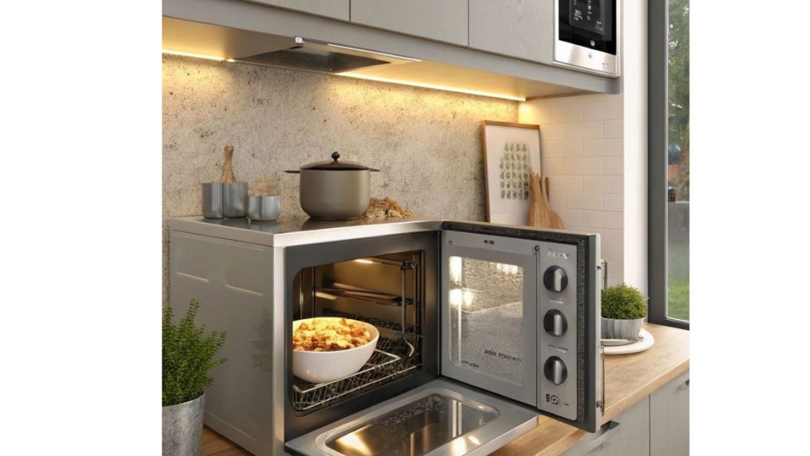 Baru Pindah? 12 Barang yang Nggak Perlu Dibeli Saat Ngontrak, Tunda Dulu Aja! 20 Microwave di meja dapur