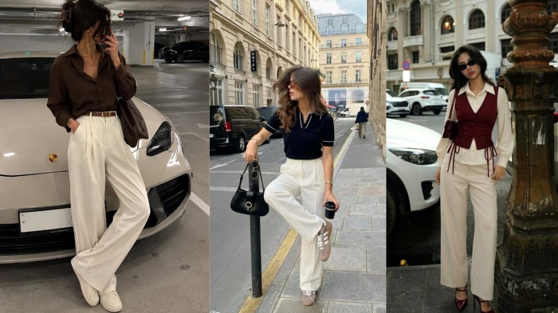 Skena, Kalcer, atau Outfit Old Money? 3 Style Gen Z yang Lagi Ramai, Kamu yang Mana? 9 Contoh outfit old money dengan kemeja polos, celana bahan, dan warna netral